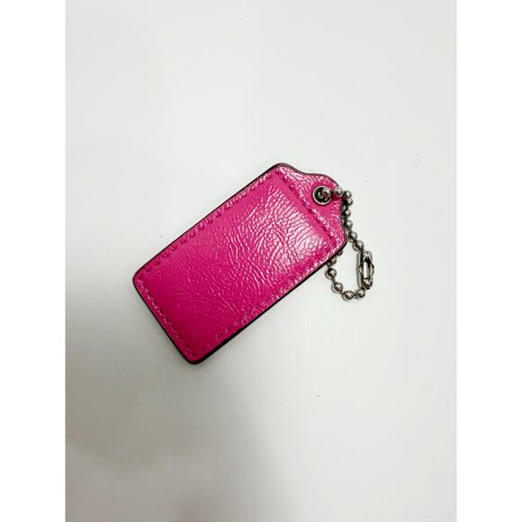 Coach Pink Hang Tag Leather Big Accessory Key Chain - Picture 6 of 6